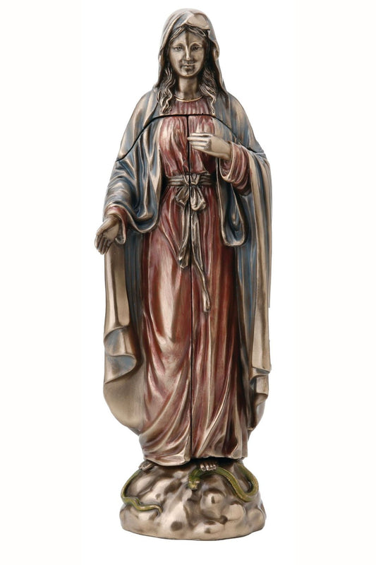 SR-77749 Lady of Grace Annunciation Triptych in Cold Cast Bronze, 8"