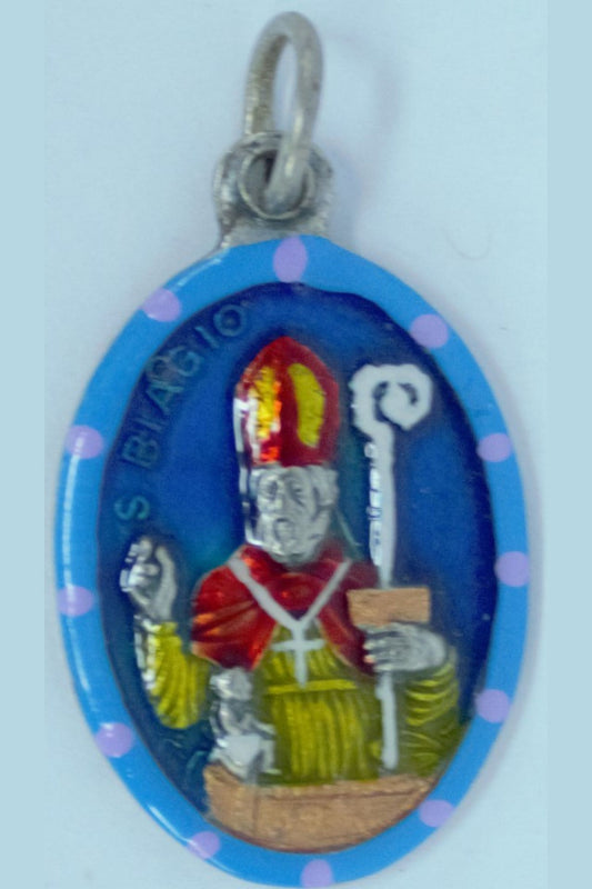 MHP-BLAISE St. Blaise Hand-Painted Medal 1"x.5"