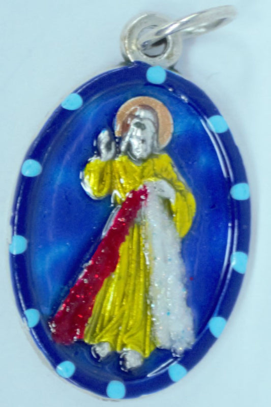 MHP-DM Divine Mercy Hand-Painted Medal 1"x.5"