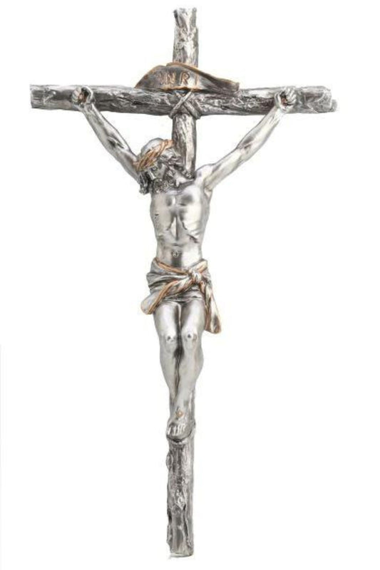 SR-72690-PE Crucifix in Pewter Style 16"