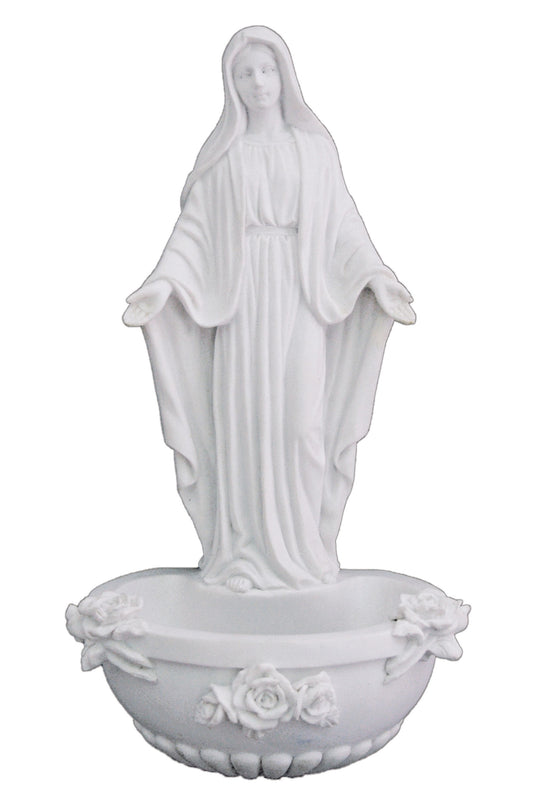 SR-75377-W Standing/Hanging Lady of Grace Font in White 7.5"