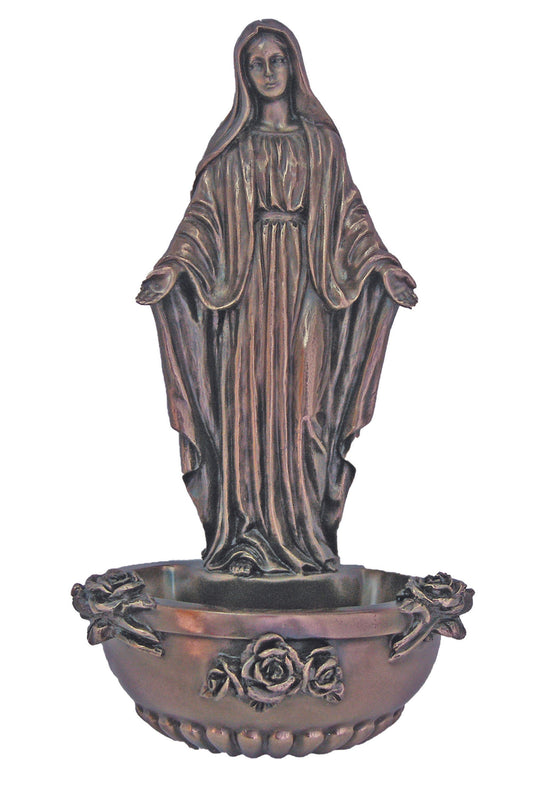 SR-75377 Standing/Hanging Lady of Grace Font in Cold Cast Bronze 7.5"