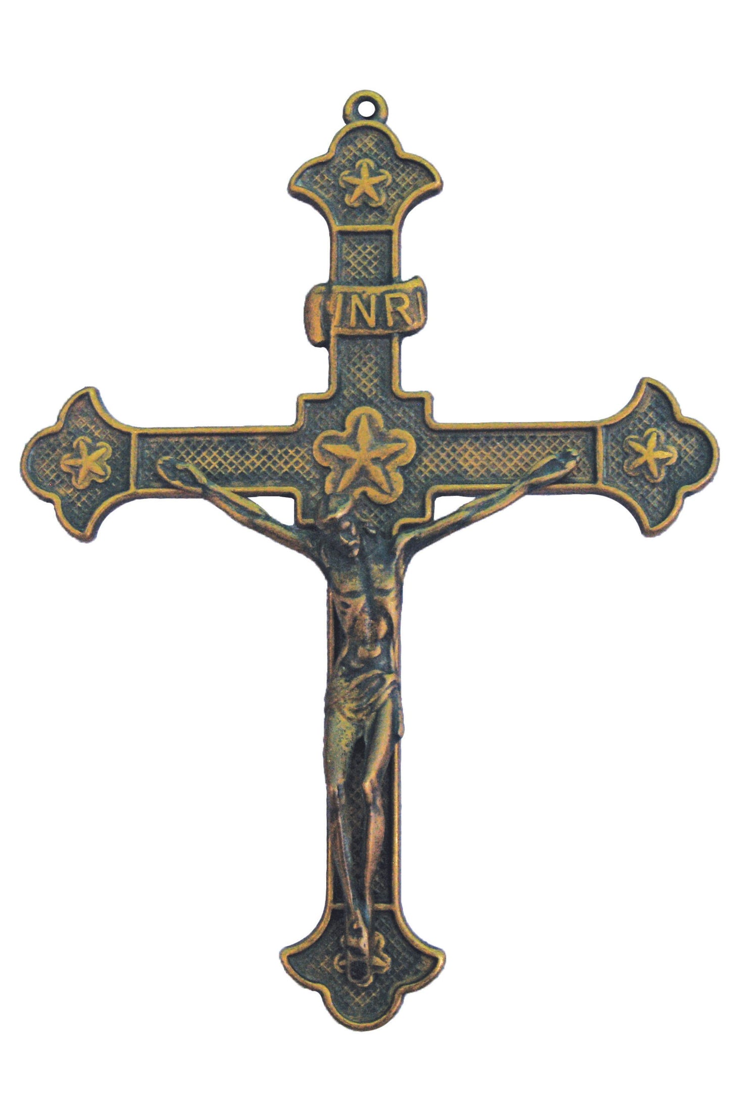 131709 Crucifix in Antiqued Brass 8.25"