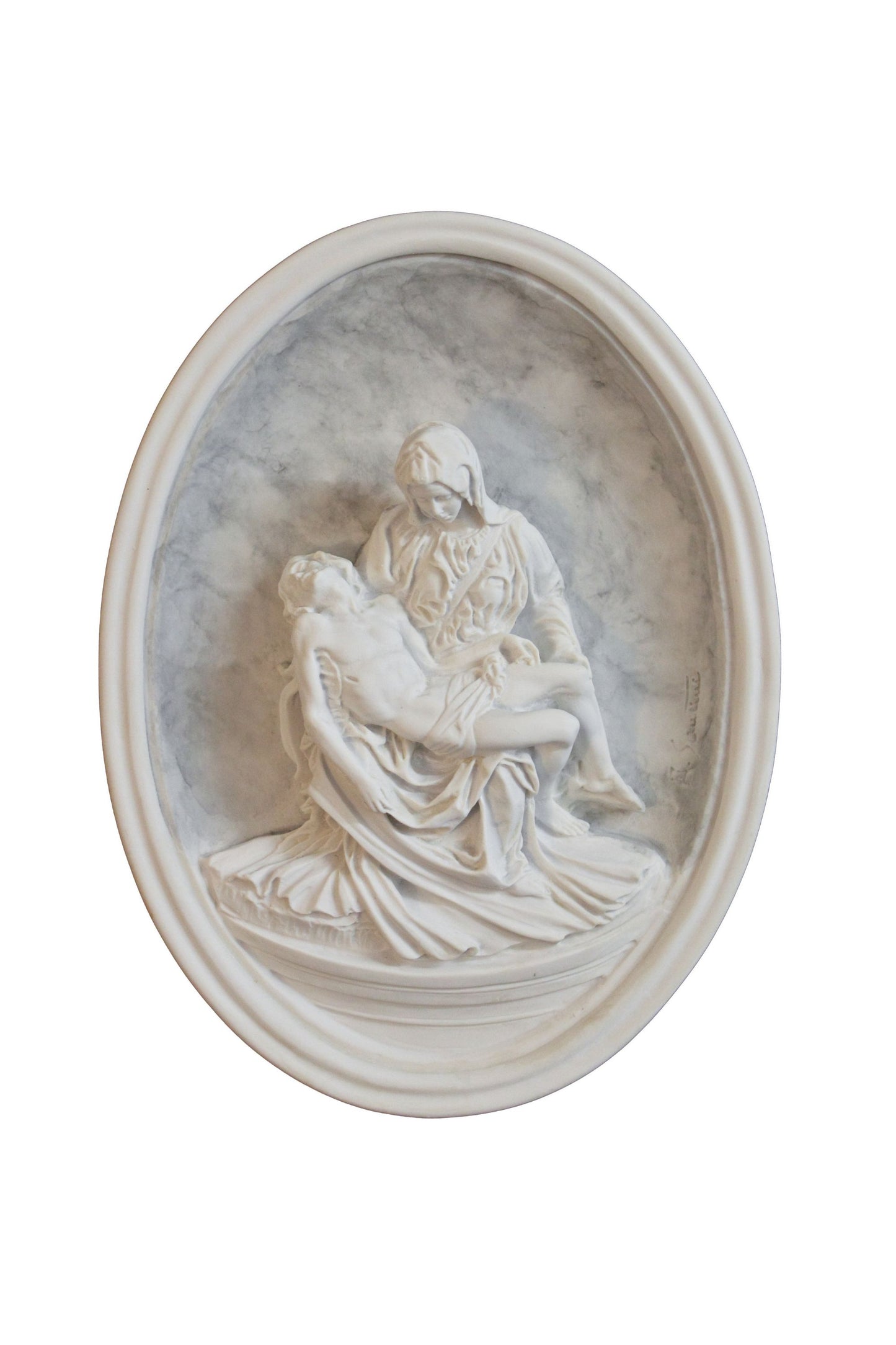 77 Pieta Plaque in White 7.75x10.5"