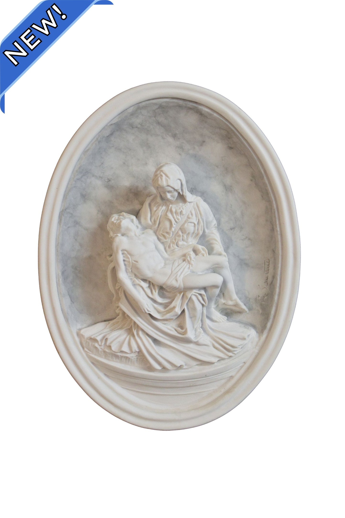 77 Pieta Plaque in White 7.75x10.5"