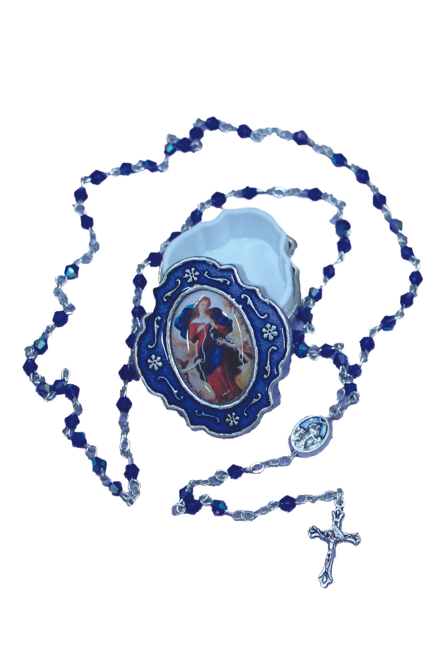 AL-1692 Our Lady Undoer of Knots Rosary and Box 13.5"