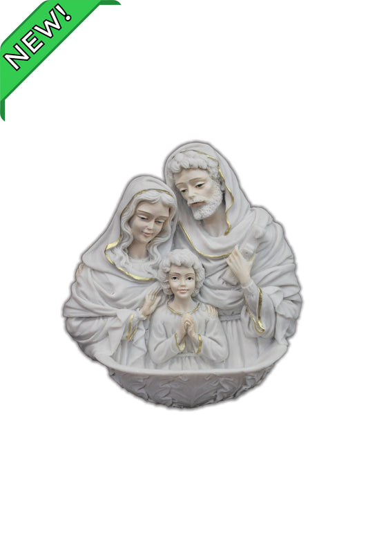 AT-990-M Holy Family Holy Water Font in White 7"