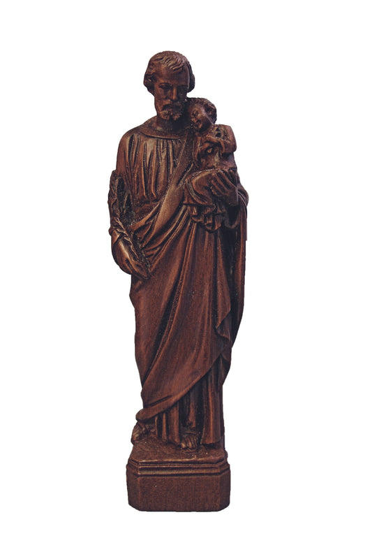 ET-1145-W St. Joseph & Child in Woodtone Alabaster 6.75"