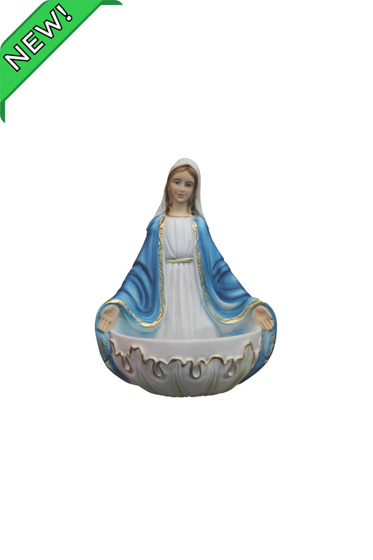 ET-1219-C Lady of Grace Holy Water Font in Color 5.5"