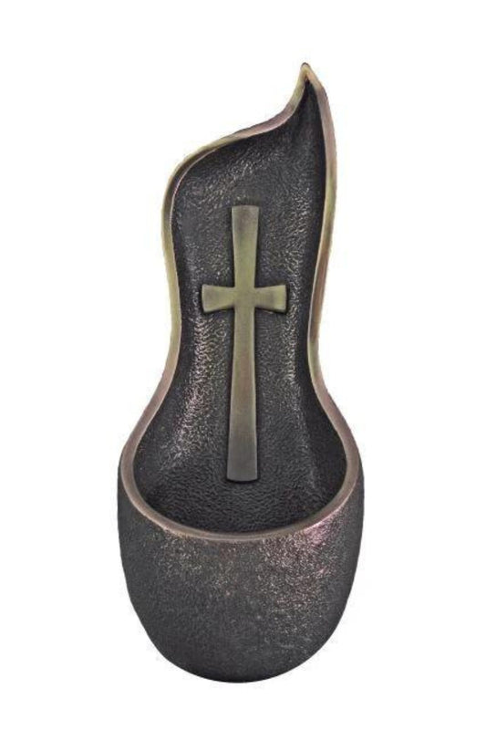 GN-7507 Genesis Crucifixion Font in Cold Cast Bronze 9.5"