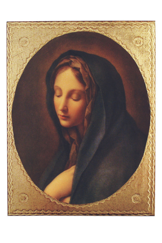 L-102-314 Our Lady of Sorrows by Carlos Dolci Florentine Plaque 9x12"