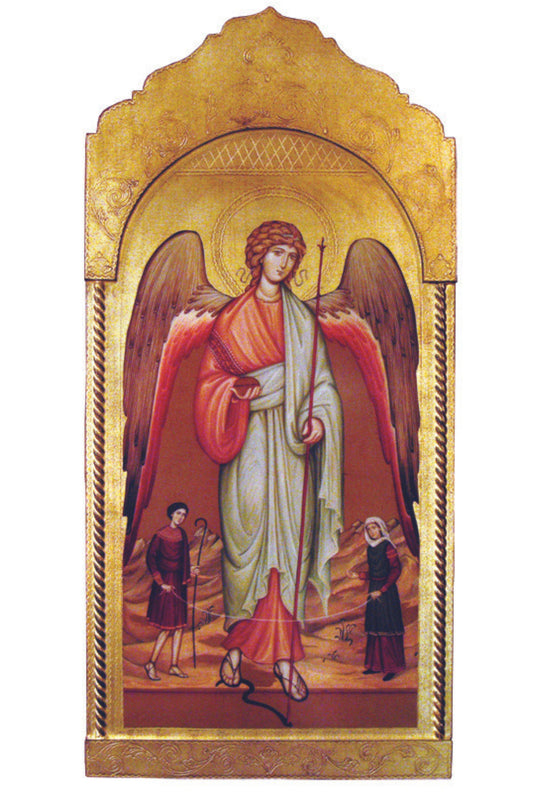 L-1103 Archangel Raphael Florentine Plaque 21x45"
