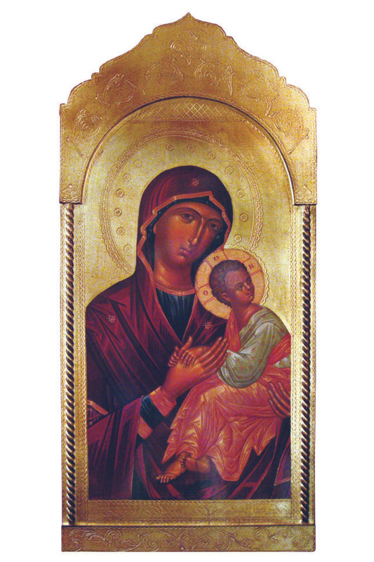 L-1105 Madonna & Child Icon Florentine Plaque 21x45"