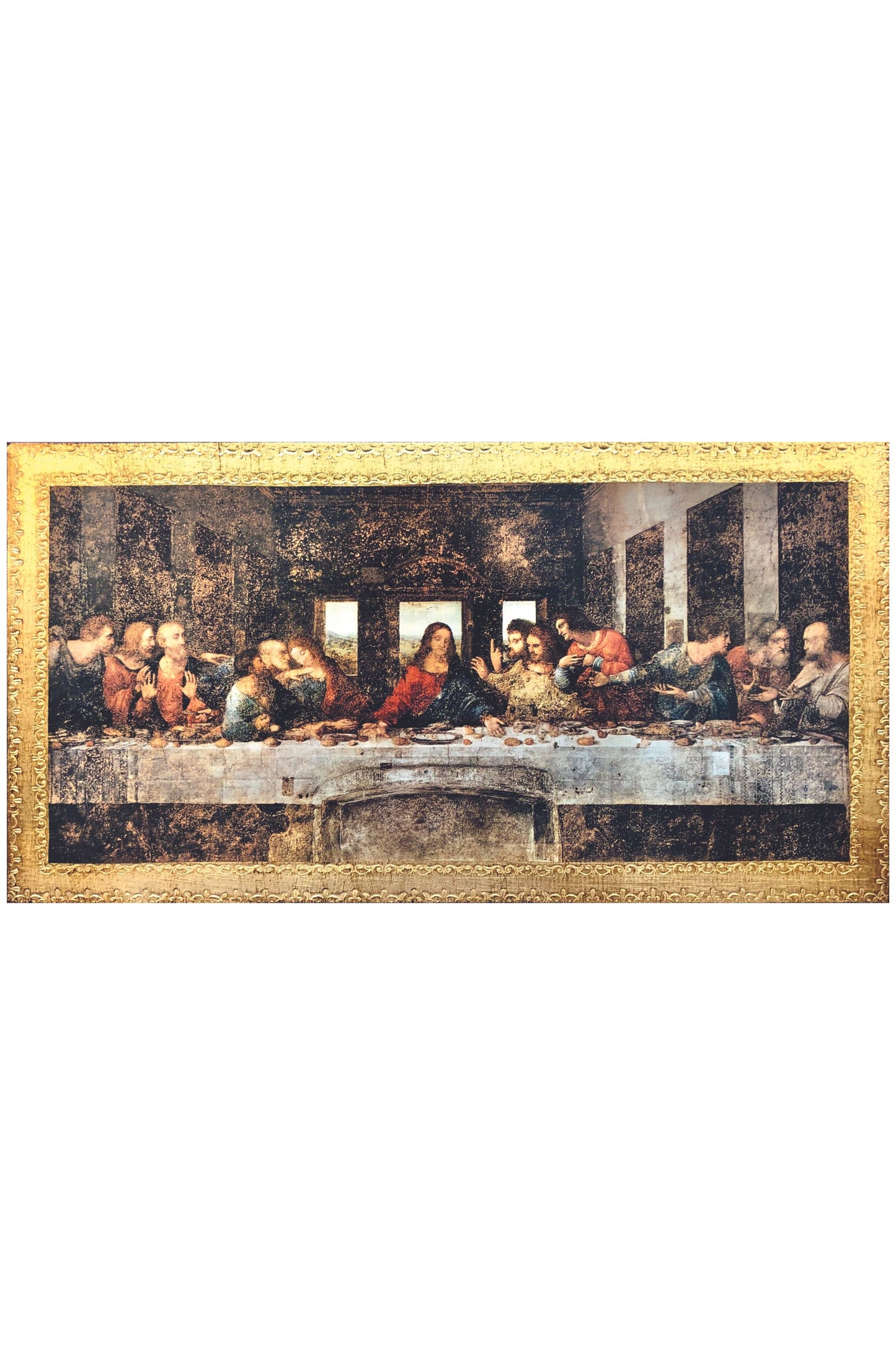 L-129-LS Last Supper Florentine Plaque by Da Vinci  18x10"