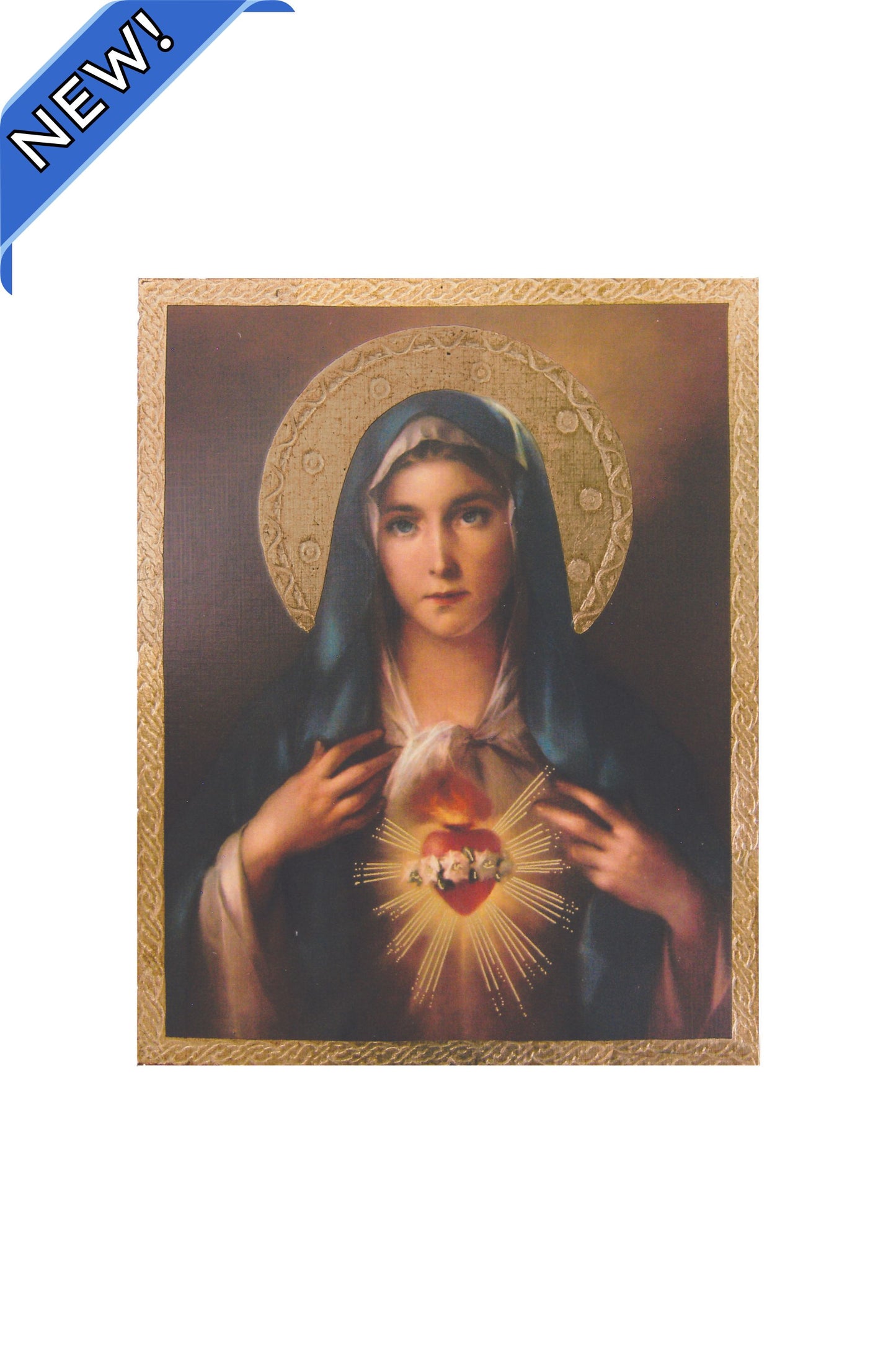 L-148-1018 Immaculate Heart of Mary Florentine Plaque 8x10"