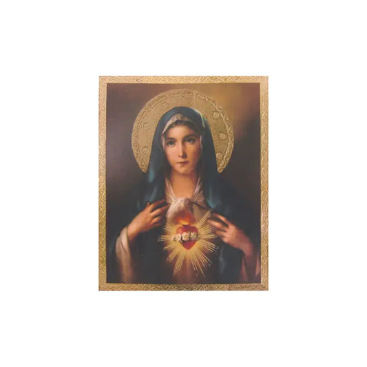 L-148-1018 Immaculate Heart of Mary Florentine Plaque 8x10"