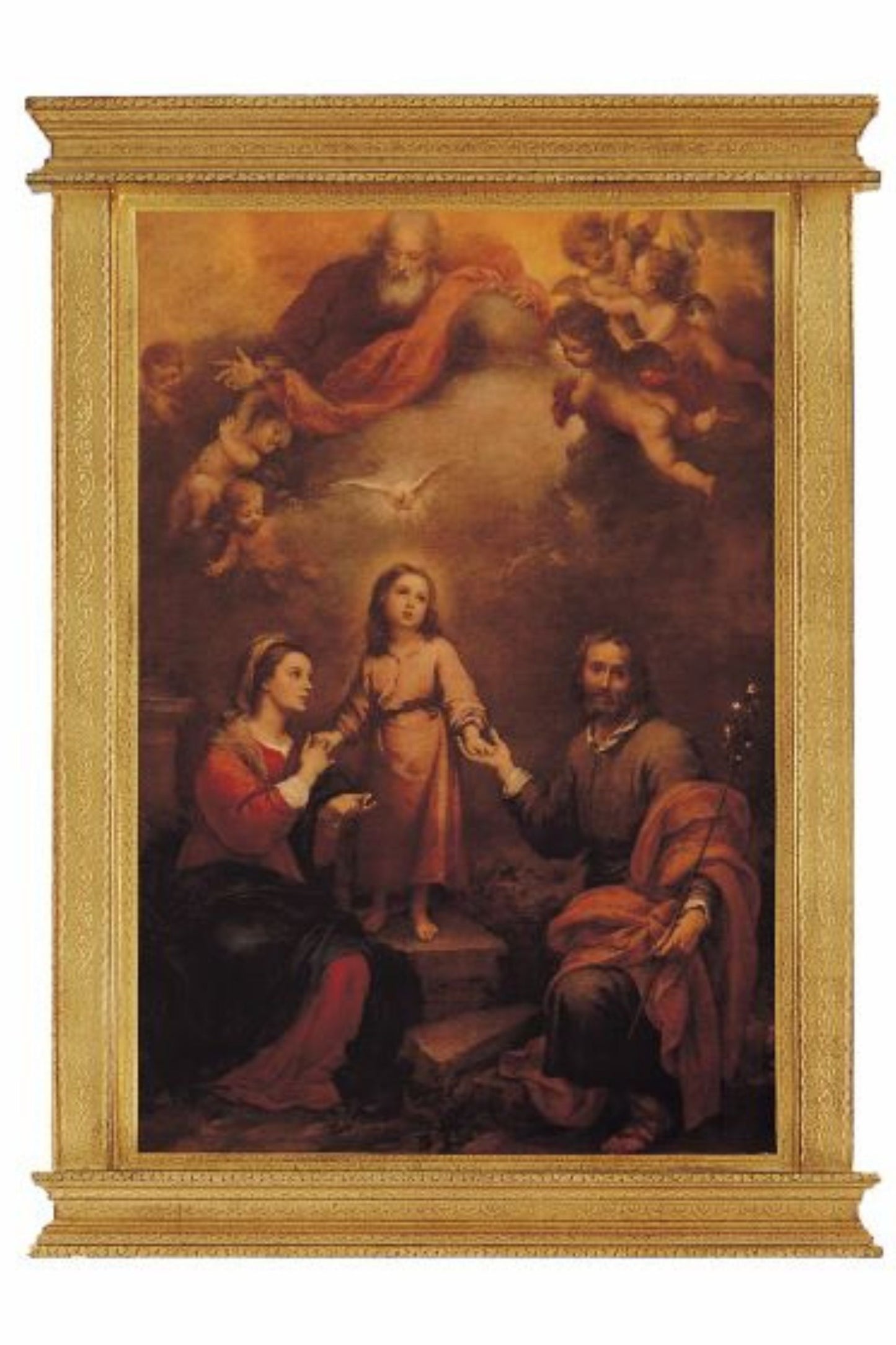 L-1543-232 Holy Family Florentine Plaque by Murillo 22x30"