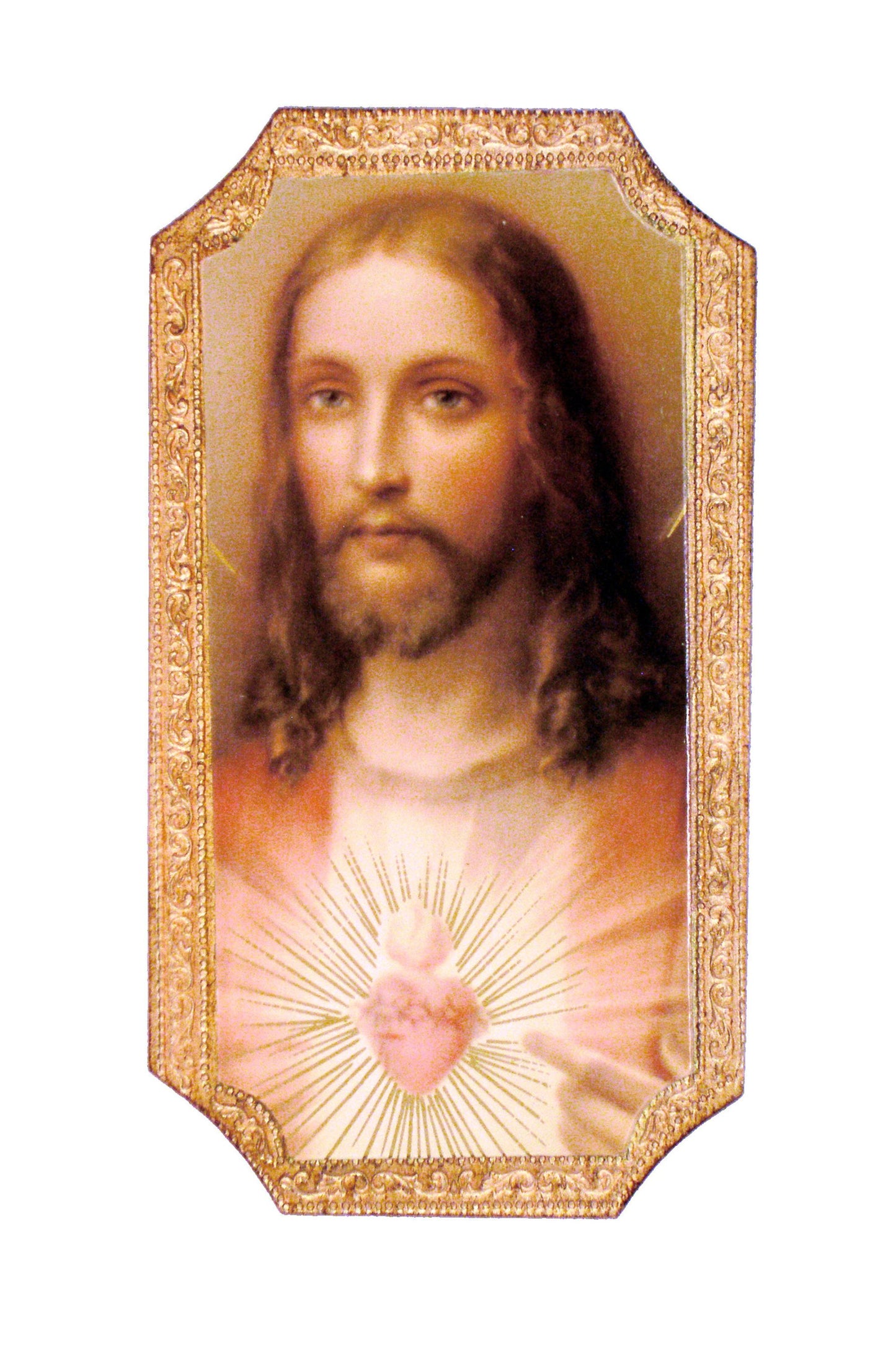 L-271 Sacred Heart of Jesus Florentine Plaque  4.75x9"
