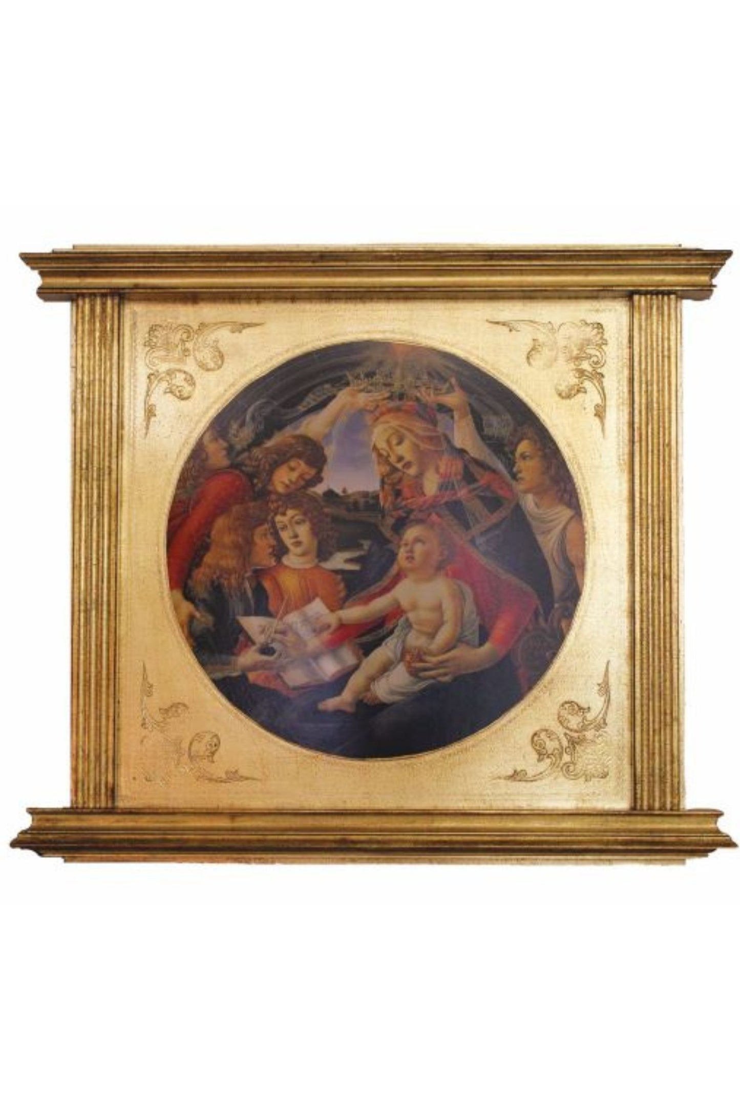 L-53-514 Magnificat Madonna & Child by Botticelli Florentine Plaque 30x34"