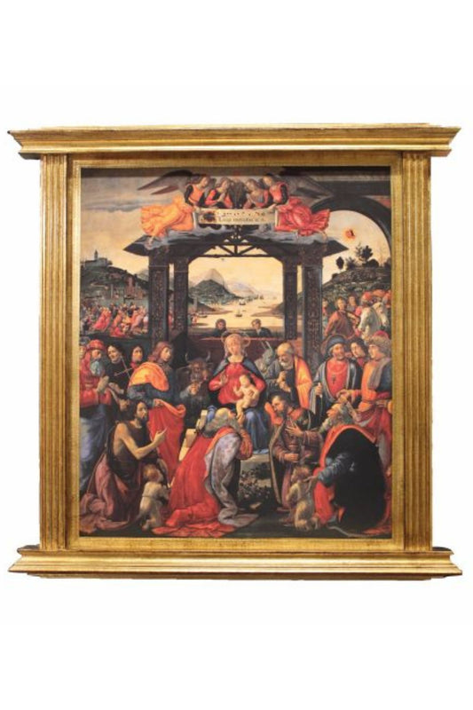 L-53-730 Adoration of the Magi by Ghirlandaio Florentine Plaque 39x38"