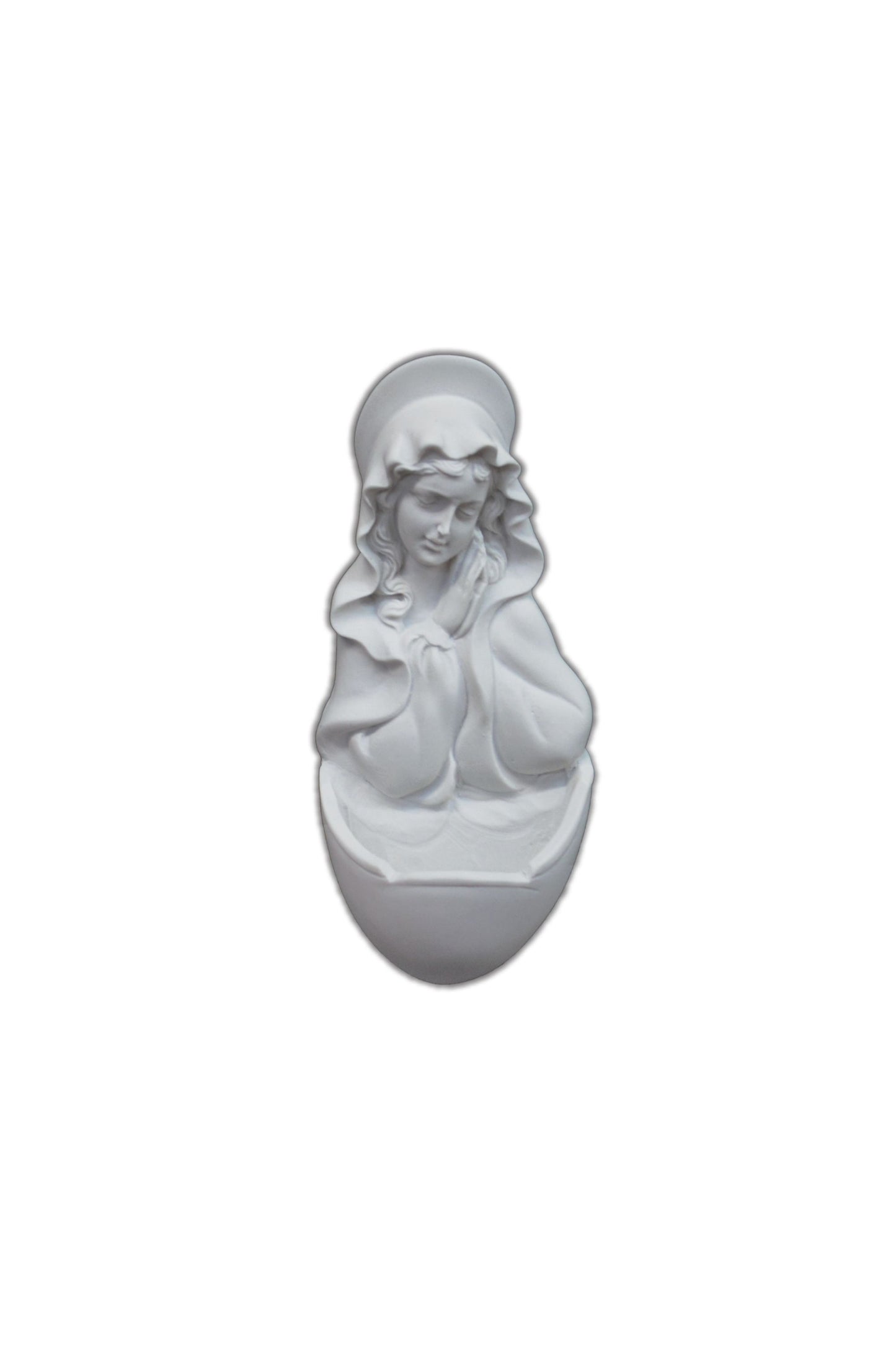 MA-265 Praying Virgin Holy Water Font in White 7"