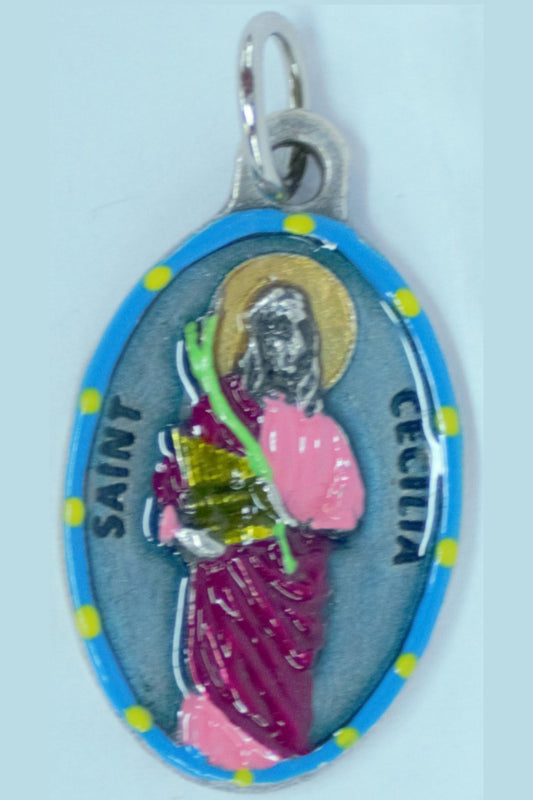 MHP-CECI St. Cecilia Hand-Painted Medal 1"x.5"