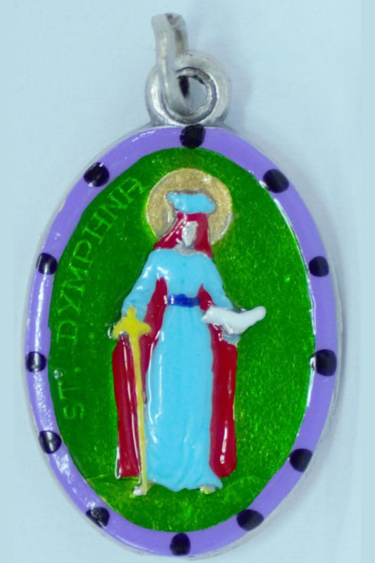 MHP-DYM St. Dymphna Hand-Painted Medal 1"x.5"