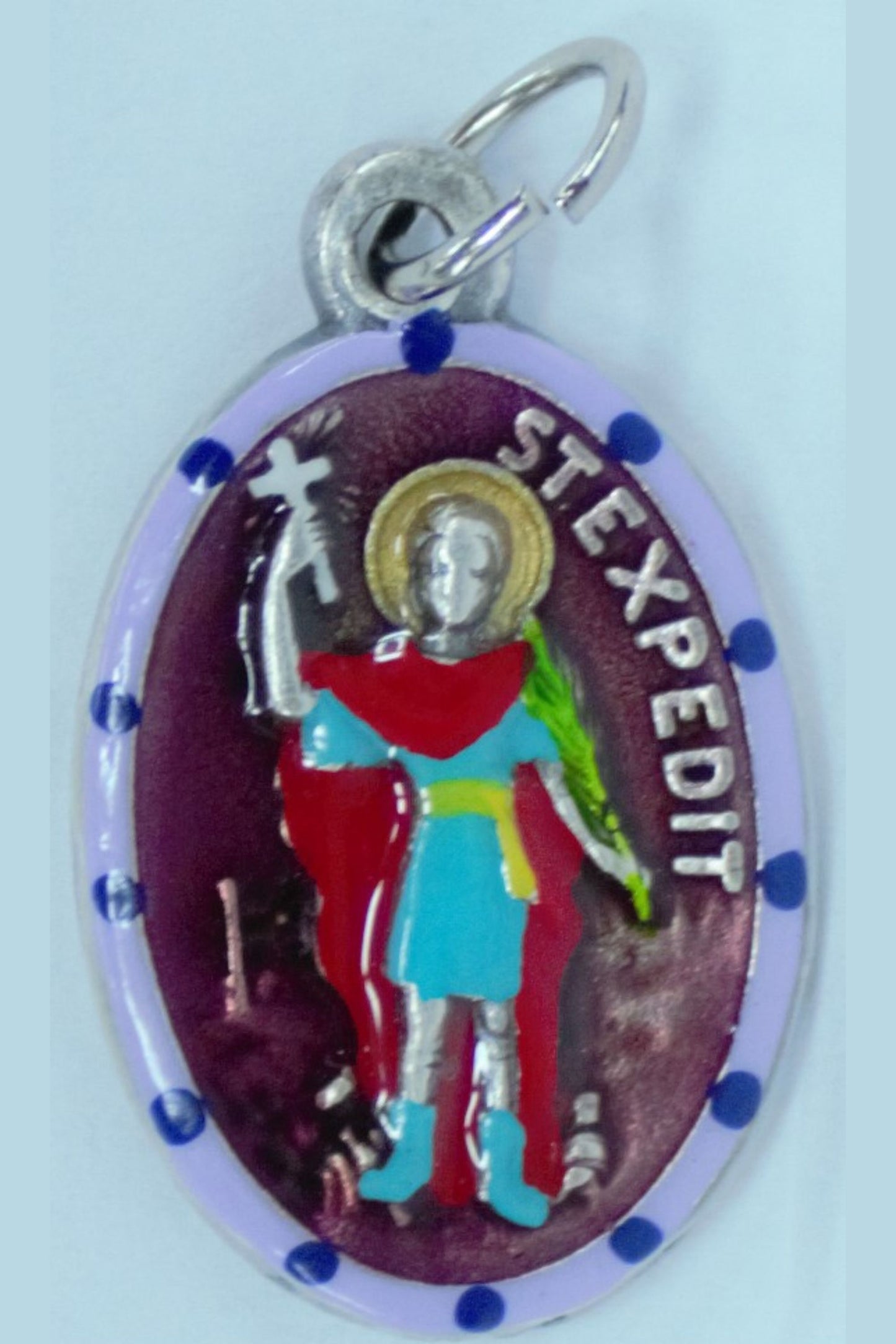 MHP-EXP St. Expeditus Hand-Painted Medal 1"x.5"