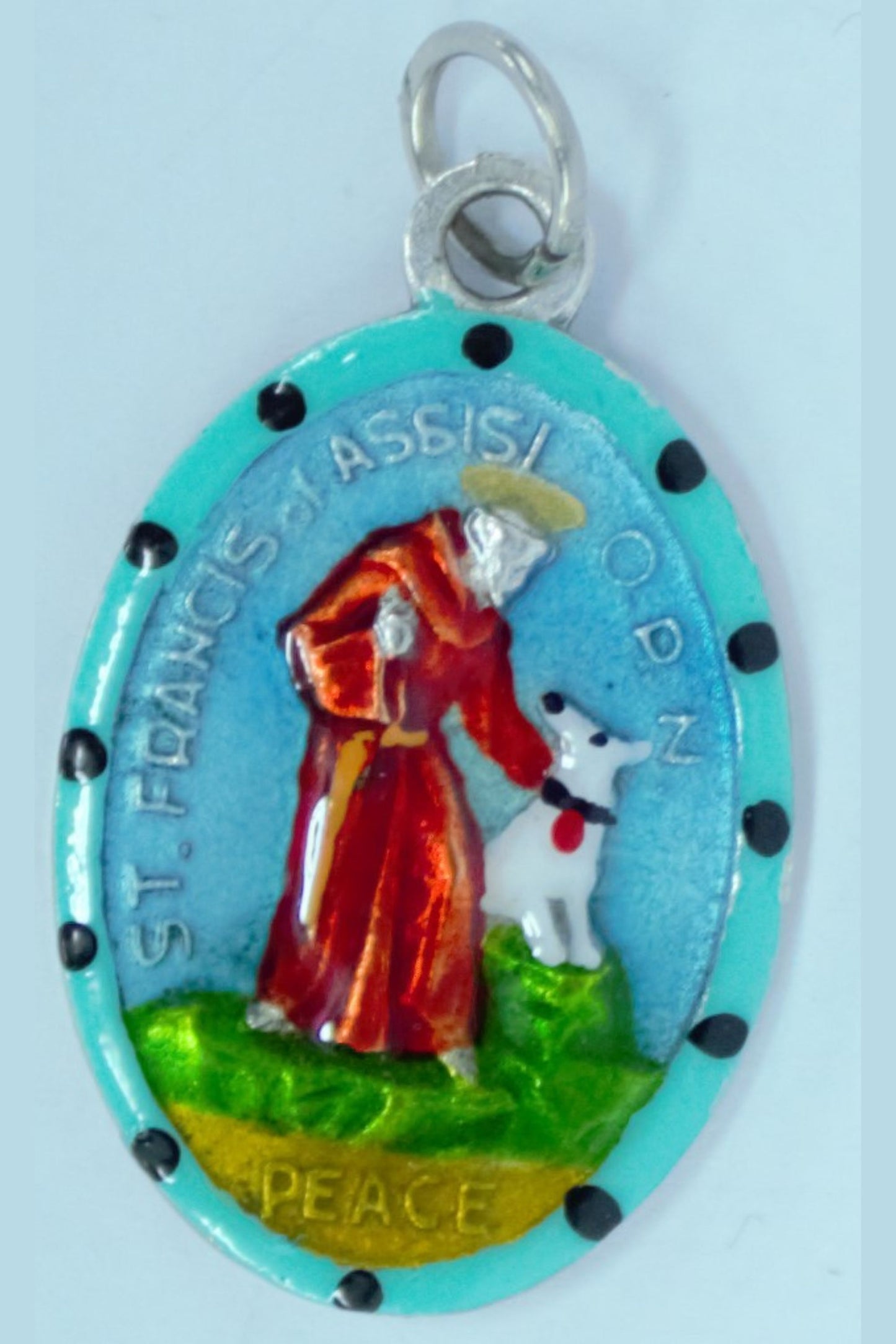 MHP-FRAN St. Francis Hand-Painted Medal 1"x.5"