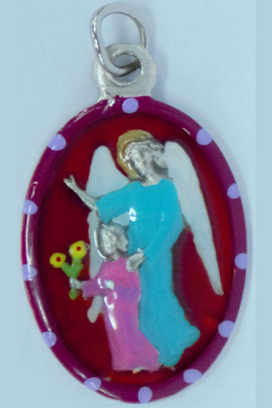 MHP-GA Guardian Angel Hand-Painted Medal 1"x.5"
