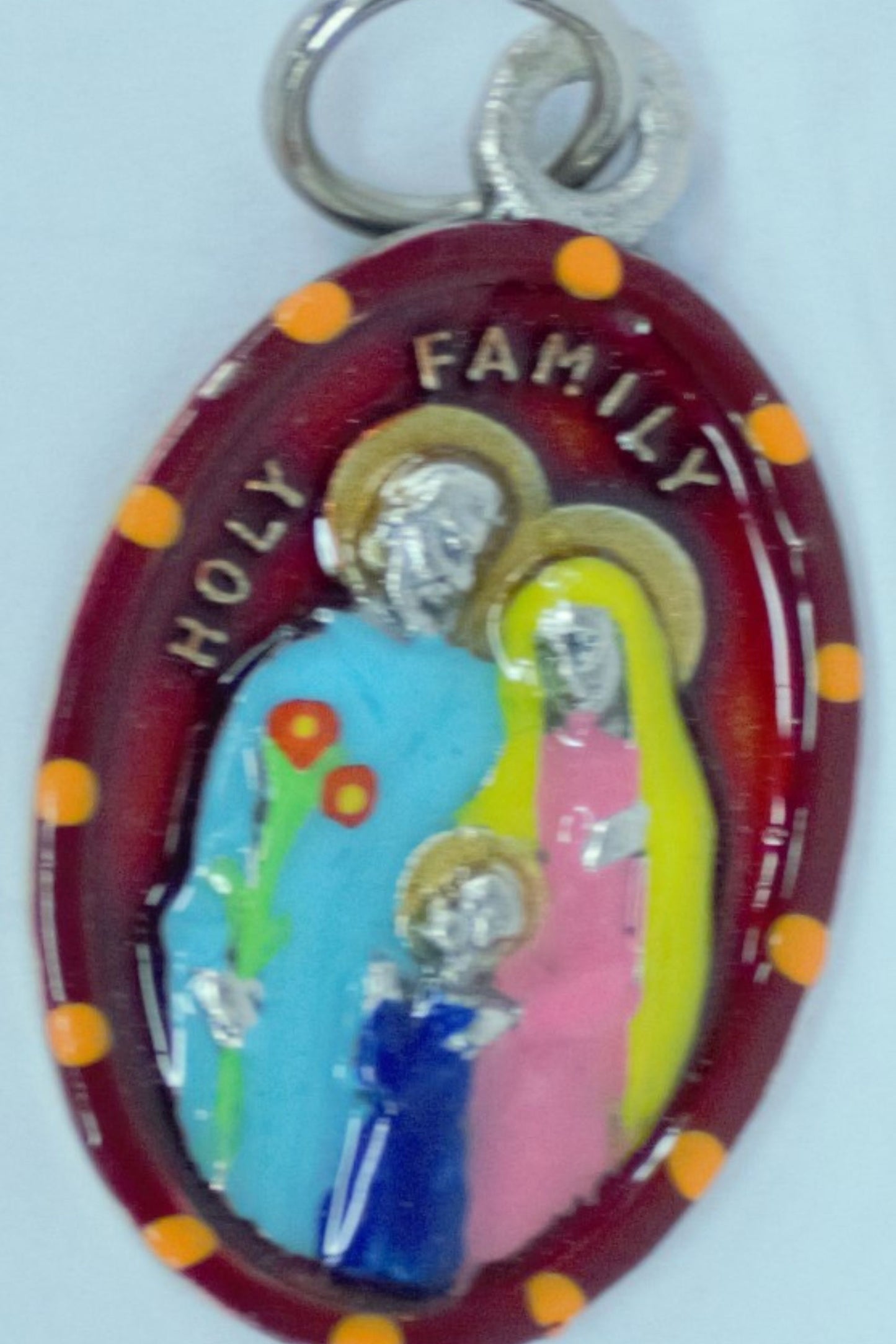 MHP-HF Holy Family Hand-Painted Medal 1"x.5"
