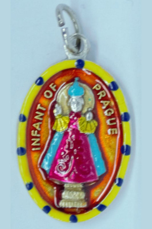 MHP-IOP Infant of Prague Hand-Painted Medal 1"x.5"