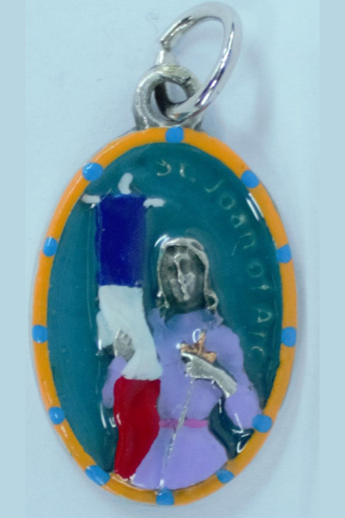 MHP-JOAN St. Joan of Arc Hand-Painted Medal 1"x.5"