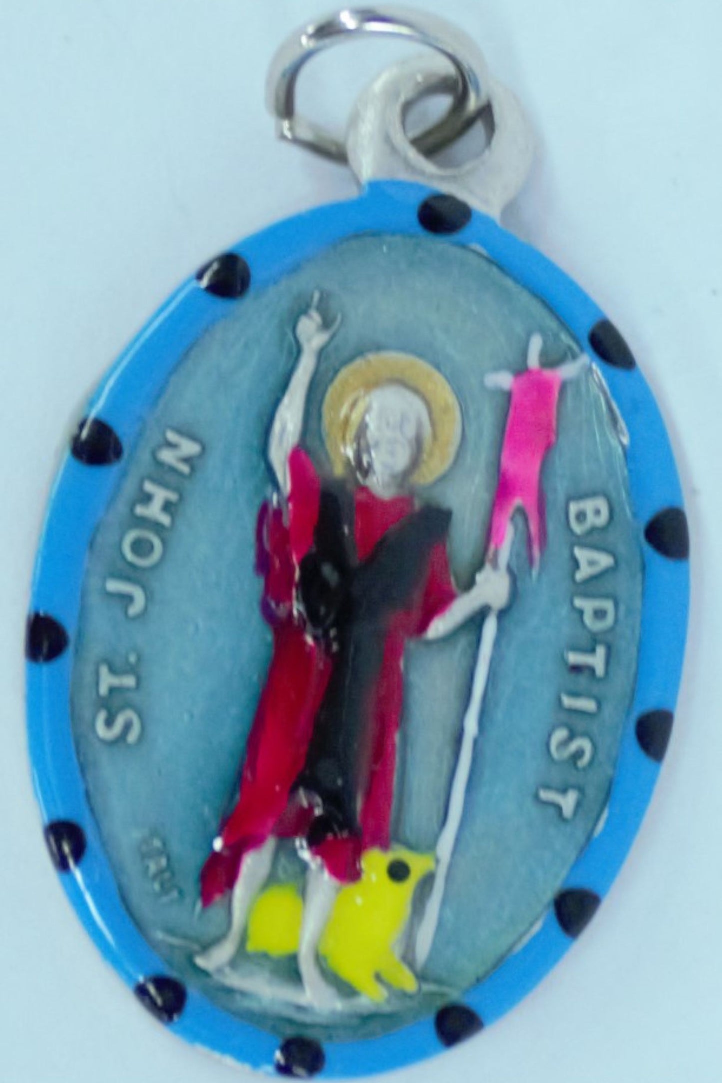 MHP-JOHNBA St. John the Baptist Hand-Painted Medal 1"x.5"