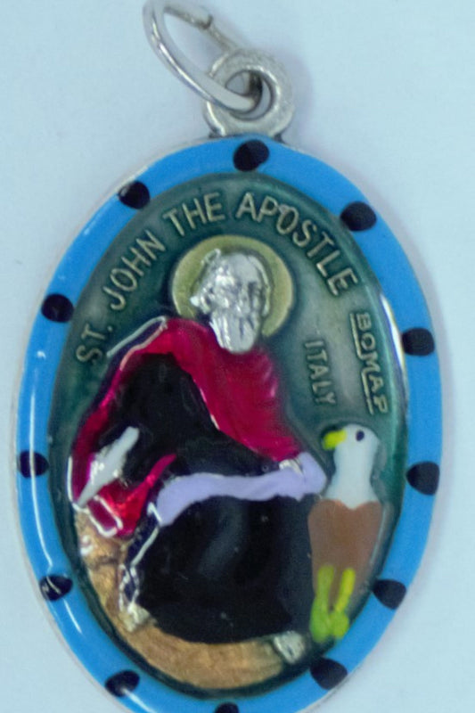 MHP-JOHNEV St. John the Evangelist Hand-Painted Medal 1"x.5"