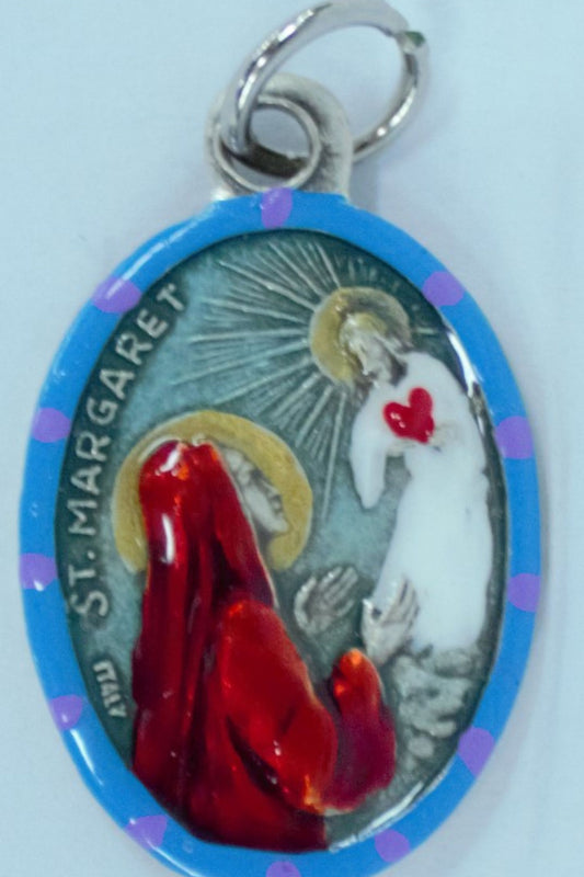 MHP-MARG St. Margaret Hand-Painted Medal 1"x.5"