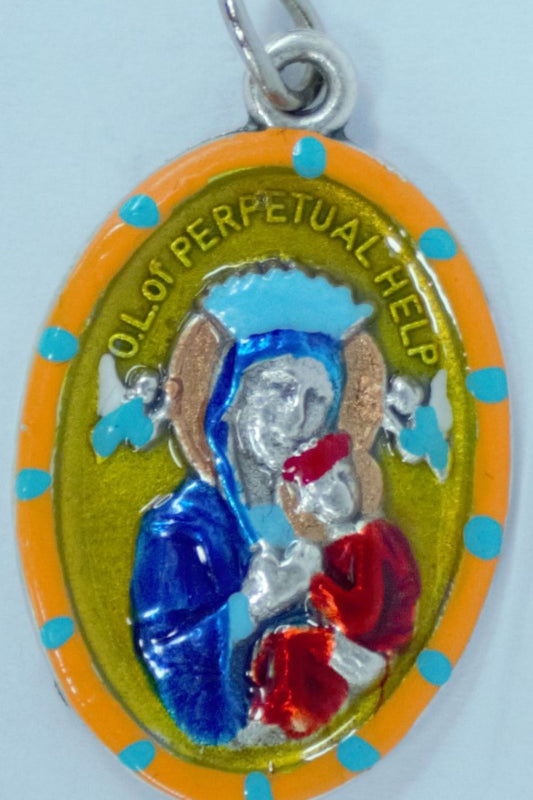 MHP-PH Our Lady of Perpetual Help Hand-Painted Medal 1"x.5"