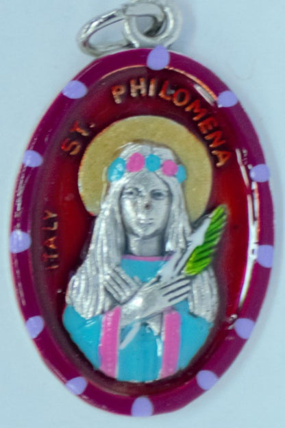 MHP-PHIL St. Philomena Hand-Painted Medal 1"x.5"