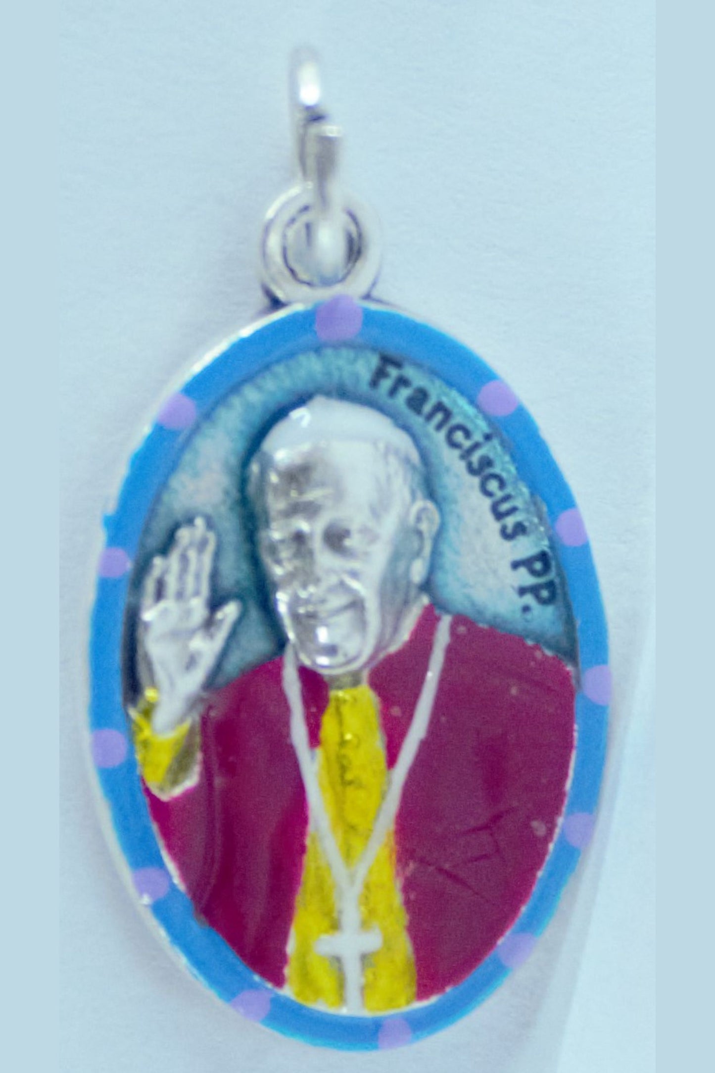 MHP-POPEFRAN Pope Francis Hand-Painted Medal 1"x.5"