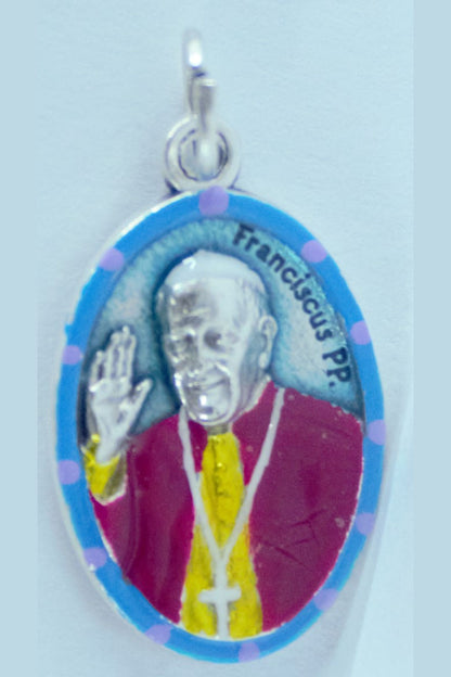 MHP-POPEFRAN Pope Francis Hand-Painted Medal 1"x.5"