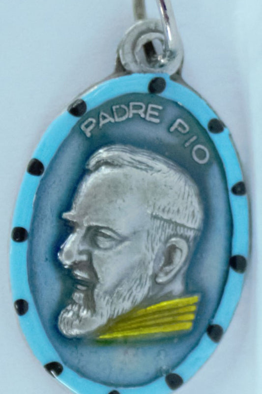 MHP-PP St. Padre Pio Hand-Painted Medal 1"x.5"
