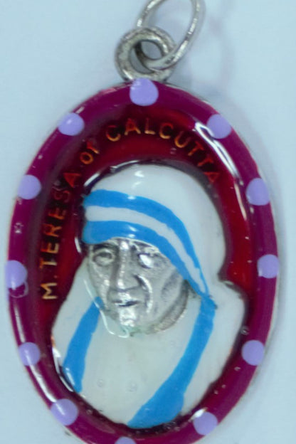 MHP-TER Mother Teresa Hand-Painted Medal 1"x.5"