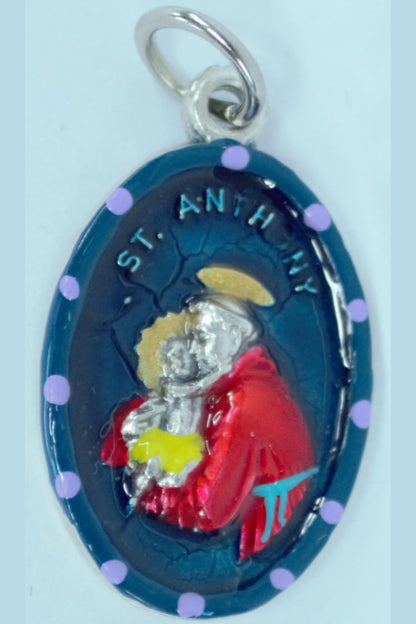 MHP-TONY St. Anthony Hand-Painted Medal 1"x.5"
