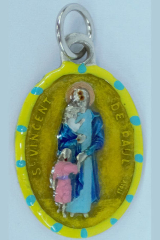 MHP-VIN St. Vincent de Paul Hand-Painted Medal 1"x.5"
