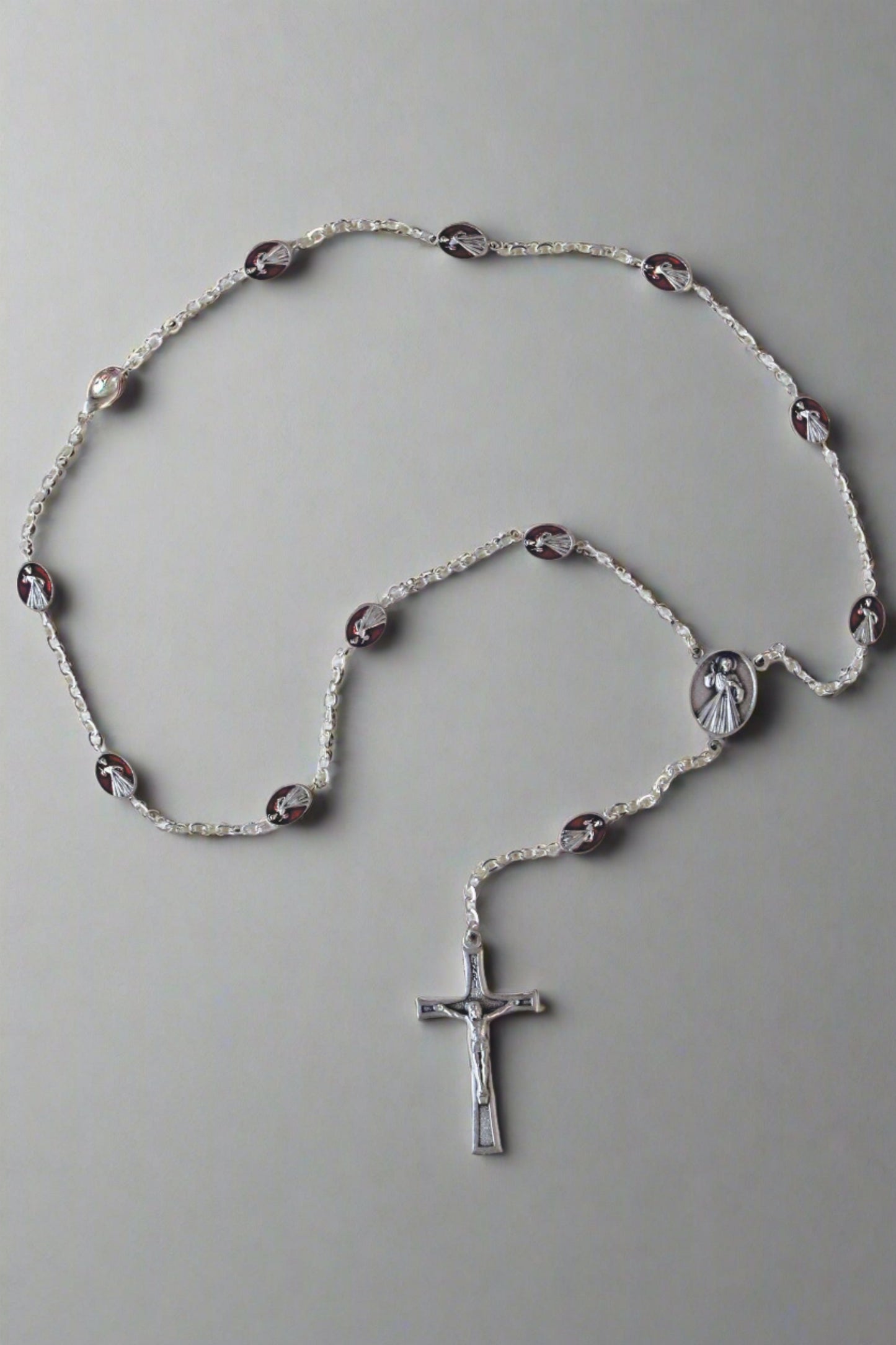 RL-5 Divine Mercy Decade Rosary Necklace 15.5"