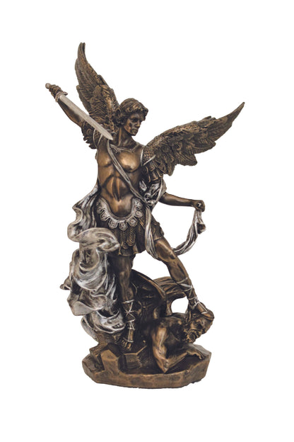 SR-74997-BP St. Michael in Cold Cast Bronze/Pewter Style 9"