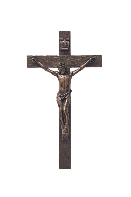 SR-75216 Crucifix in Cold Cast Bronze 10"