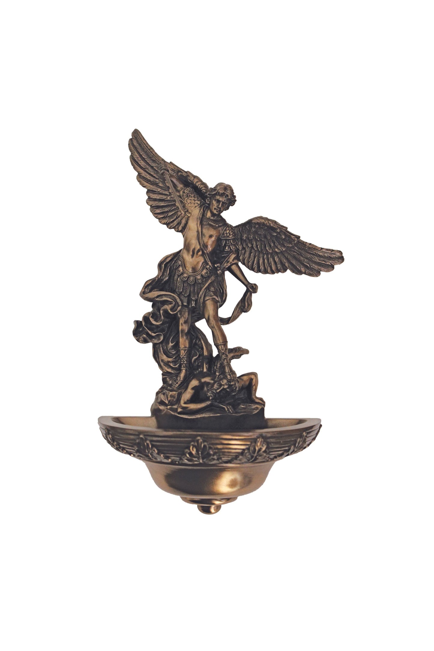 SR-75362 St. Michael Font in Cold Cast Bronze 9"