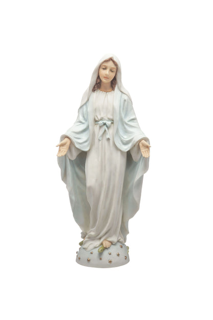 SR-75742-WG Lady of Grace in White/Hand Painted Features 8"