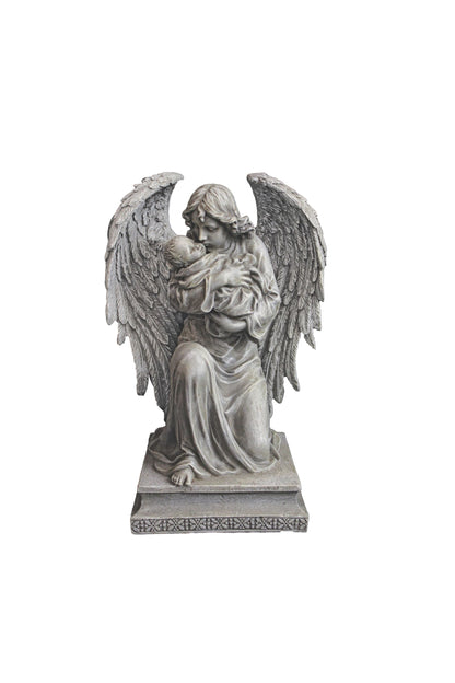 SR-75895-ST Guardian Angel with Child in Stone Finish 7"